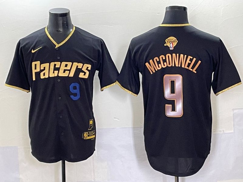 Men 2025 Indiana Pacers #9 Mcconnell Black Joint Name NBA Jersey style 23->->NBA Jersey